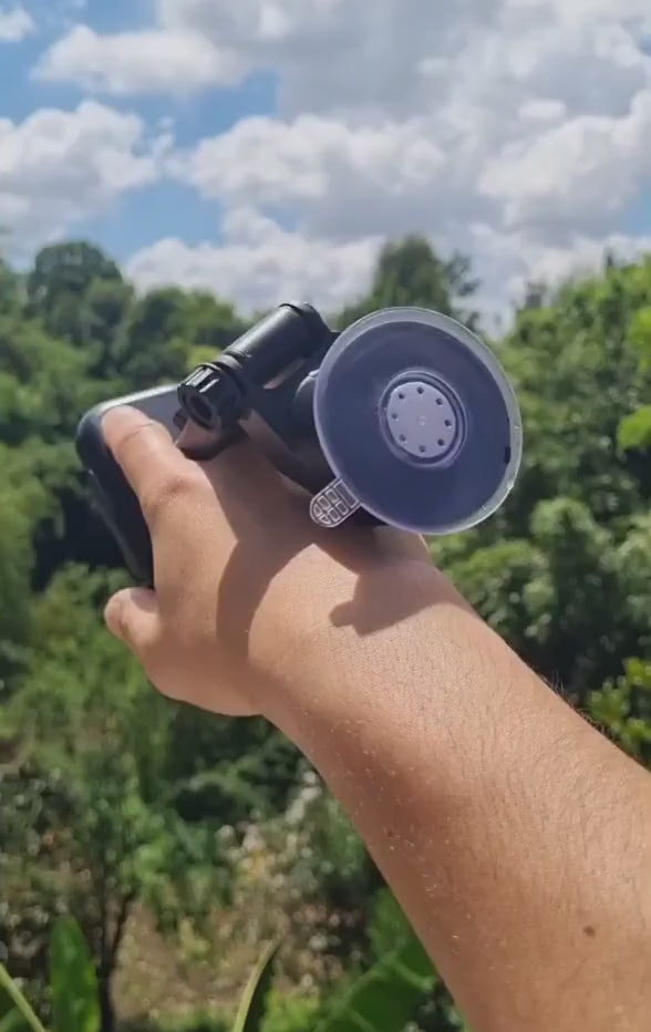 Telescopic mobile phone holder with suction base