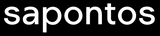Logo of Sapontos with white text on a black background